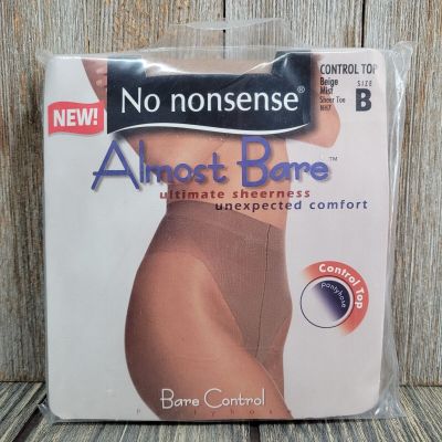 No Nonsense Almost Bare Ultimate Sheerness Sz B Beige Mist Control Top Pantyhose